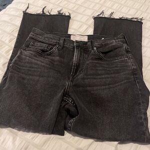 Everlane High Rise Kick Crop Denim Jean 25 Regular Faded Black